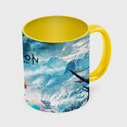 Кружка 3D HORIZON ZERO DAWN, цвет: 3D-белый + желтый