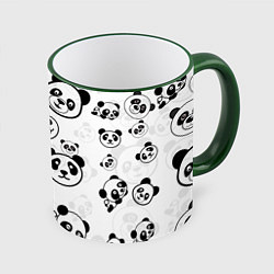 Кружка 3D Панды, цвет: 3D-зеленый кант