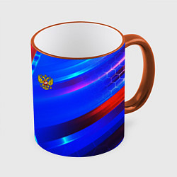 Кружка 3D RUSSIA SPORT, цвет: 3D-оранжевый кант
