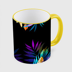 Кружка 3D Тропическая Ночь, цвет: 3D-желтый кант