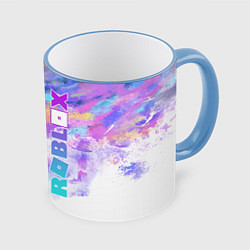 Кружка 3D Roblox, цвет: 3D-небесно-голубой кант