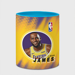 Кружка 3D LeBron James, цвет: 3D-белый + небесно-голубой — фото 2