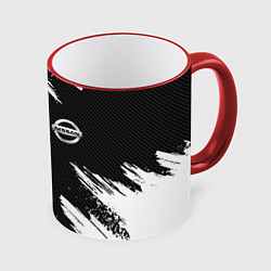 Кружка 3D NISSAN, цвет: 3D-красный кант