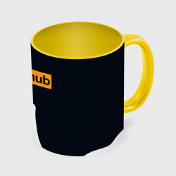 Кружка 3D Pornhub, цвет: 3D-белый + желтый