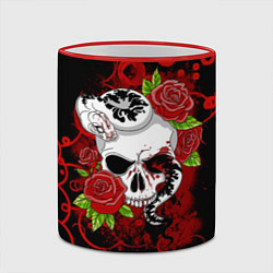 Кружка 3D Череп и змея, цвет: 3D-красный кант — фото 2