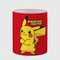 Кружка 3D Pikachu Pika Pika, цвет: 3D-розовый кант — фото 2