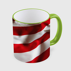 Кружка 3D США USA, цвет: 3D-светло-зеленый кант