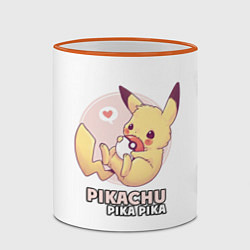 Кружка 3D Pikachu Pika Pika, цвет: 3D-оранжевый кант — фото 2