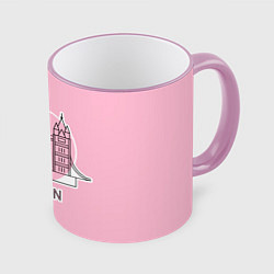 Кружка 3D Лондон London Tower bridge, цвет: 3D-розовый кант