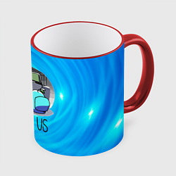 Кружка 3D Among Us карты, цвет: 3D-красный кант