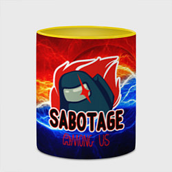 Кружка 3D Among us sabotage, цвет: 3D-белый + желтый — фото 2