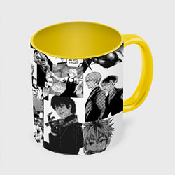 Кружка 3D Токийский гуль, цвет: 3D-белый + желтый