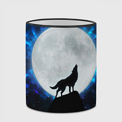 Кружка 3D Волк воющий на луну, цвет: 3D-черный кант — фото 2