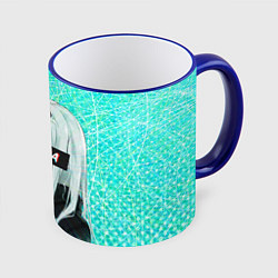 Кружка 3D Zero Two Хикка, цвет: 3D-синий кант