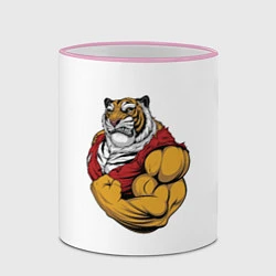 Кружка 3D Тигр, цвет: 3D-розовый кант — фото 2