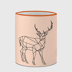 Кружка 3D Олень, deer, цвет: 3D-оранжевый кант — фото 2