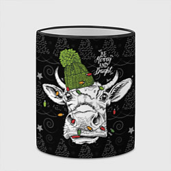 Кружка 3D Be Merry and Bright, цвет: 3D-черный кант — фото 2