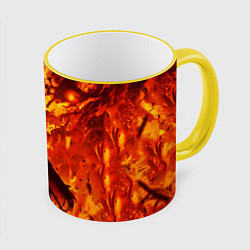 Кружка 3D Клинок, рассекающий демонов, цвет: 3D-желтый кант