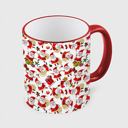 Кружка 3D Дед Мороз, цвет: 3D-красный кант