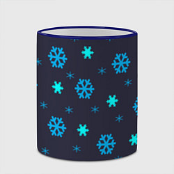 Кружка 3D Снежинки, цвет: 3D-синий кант — фото 2