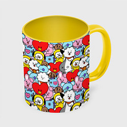 Кружка 3D BT21 BTS, цвет: 3D-белый + желтый