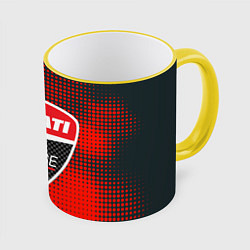 Кружка 3D Ducati Corse logo, цвет: 3D-желтый кант
