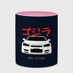 Кружка 3D Skyline R34 Z-Tune, цвет: 3D-белый + розовый — фото 2
