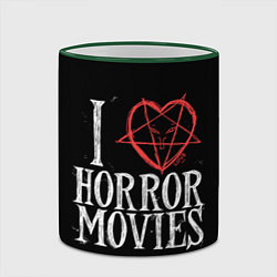 Кружка 3D I Love Horror Movies, цвет: 3D-зеленый кант — фото 2