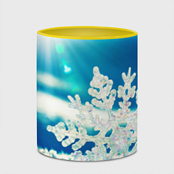 Кружка 3D Снег, цвет: 3D-белый + желтый — фото 2