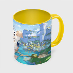 Кружка 3D Paimon, цвет: 3D-белый + желтый