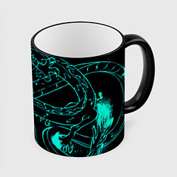 Кружка 3D Neon Dragon, цвет: 3D-черный кант