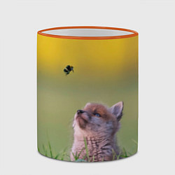 Кружка 3D Лисенок и пчелка, цвет: 3D-оранжевый кант — фото 2