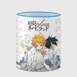 Кружка 3D Персонажи Обещанный Неверленд, цвет: 3D-небесно-голубой кант — фото 2