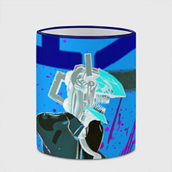 Кружка 3D Человек Бензопила, цвет: 3D-синий кант — фото 2