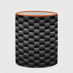 Кружка 3D СТАЛЬНЫЕ СОТЫ BLACK X WHITE, цвет: 3D-оранжевый кант — фото 2