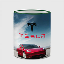 Кружка 3D Tesla Model 3, цвет: 3D-зеленый кант — фото 2