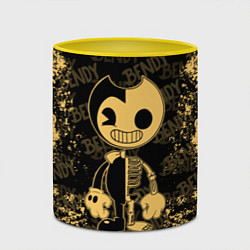 Кружка 3D Bendy And The Ink Machine краска, цвет: 3D-белый + желтый — фото 2