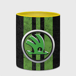 Кружка 3D Skoda Green Logo Z, цвет: 3D-белый + желтый — фото 2