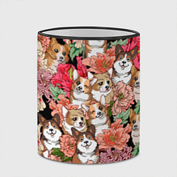 Кружка 3D Корги & Цветы, цвет: 3D-черный кант — фото 2