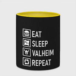 Кружка 3D EatSleepValheimRepeat, цвет: 3D-белый + желтый — фото 2