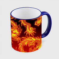 Кружка 3D ДРАКОН, цвет: 3D-синий кант