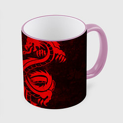 Кружка 3D BLACK RED DRAGONS TATOO, цвет: 3D-розовый кант