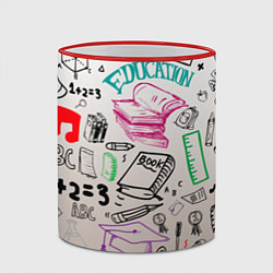 Кружка 3D Учеба узор, цвет: 3D-красный кант — фото 2