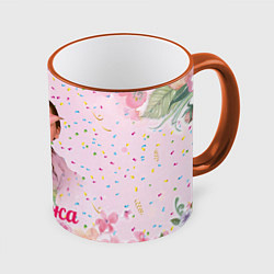 Кружка 3D Манижа Manizha, цвет: 3D-оранжевый кант