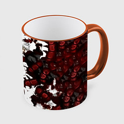 Кружка 3D Какуджа Токийский гуль, цвет: 3D-оранжевый кант