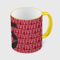Кружка 3D FIVE FIVE FIVE, цвет: 3D-желтый кант