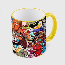Кружка 3D CUPHEAD, цвет: 3D-желтый кант