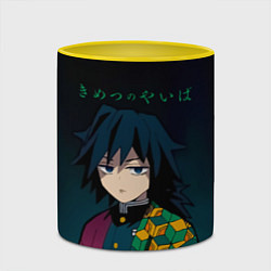 Кружка 3D Гию Томиока Kimetsu no Yaiba, цвет: 3D-белый + желтый — фото 2