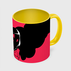 Кружка 3D Rena Black Pink, цвет: 3D-белый + желтый