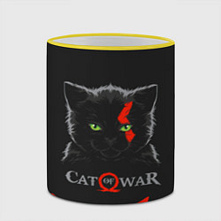 Кружка 3D Cat of war, цвет: 3D-желтый кант — фото 2